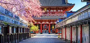 A vibrant scene of Senso-ji Temple in Tokyo, Japan