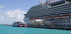 The cruise ship docked in Bermuda