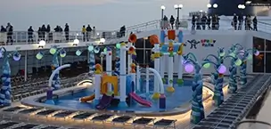 Water park on MSC opera cruise ship deck