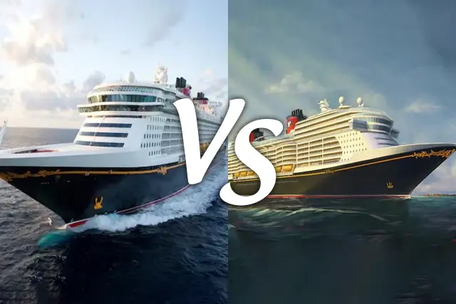 An image of a comparison between Disney Dream and Disney Wish