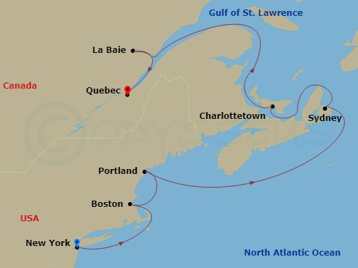 Cruises to Quebec from New-York-City in September of 2024 ...