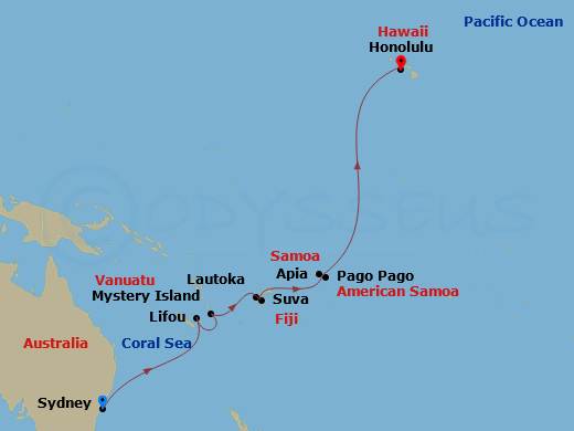 hawaii to sydney cruise 2024